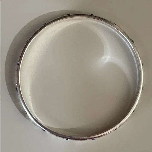 Brighton Women's Silver Bangle with Light Blue Crystals OS EUC - Picture 6 of 9